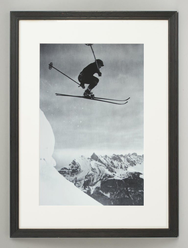 Vintage, Antique Alpine Ski Photograph, Der Sprung For Sale 3
