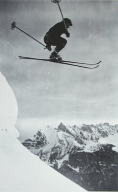 Vintage, Antique Alpine Ski Photograph, Der Sprung