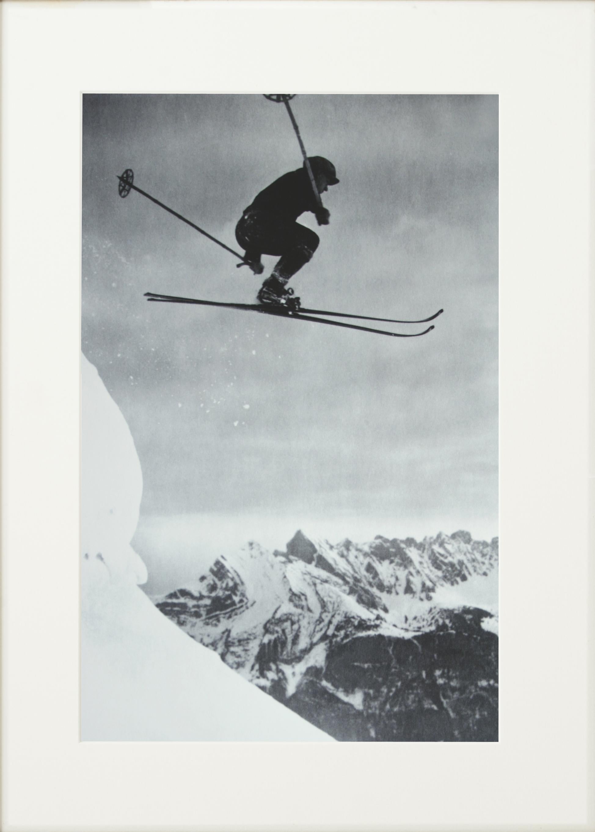 Sporting Art Photographie de ski alpin ancienne vintage, Der Sprung en vente
