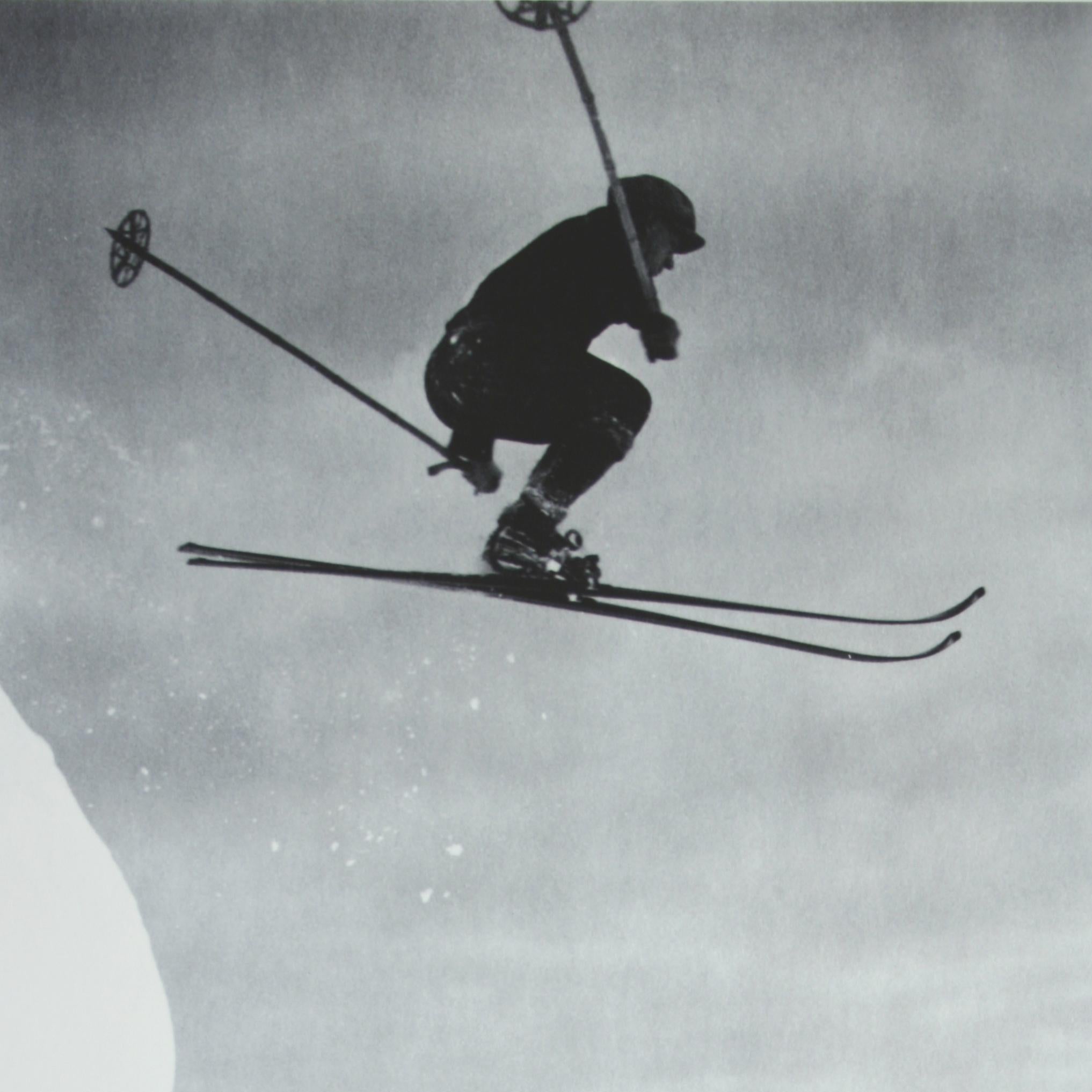 Sporting Art Vintage, Antique Alpine Ski Photograph, Der Sprung For Sale