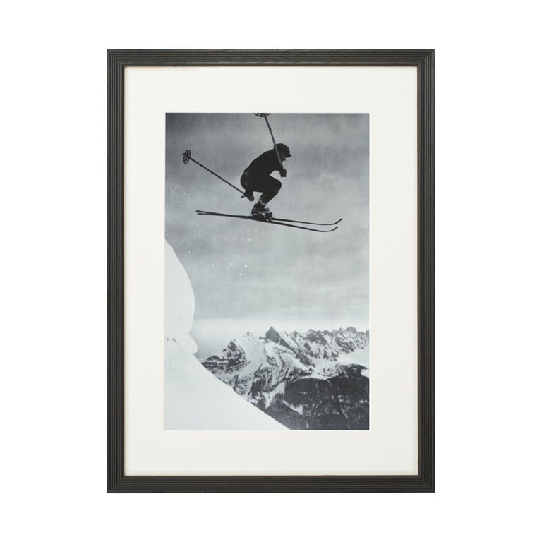 Paper Vintage, Antique Alpine Ski Photograph, Der Sprung For Sale