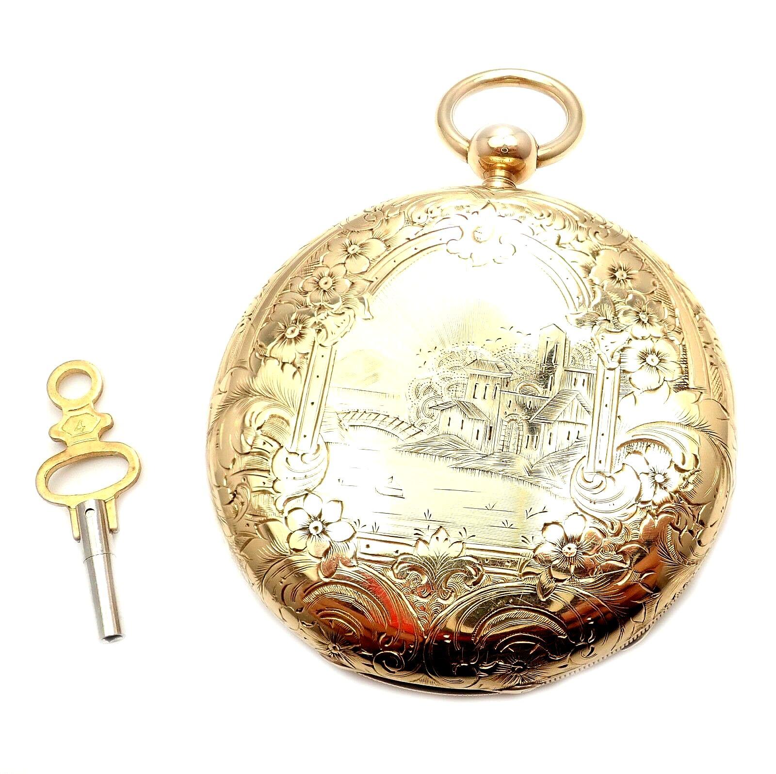Vintage Antique Arnold Adams London Lever Key Wind Yellow Gold Pocket Watch 1