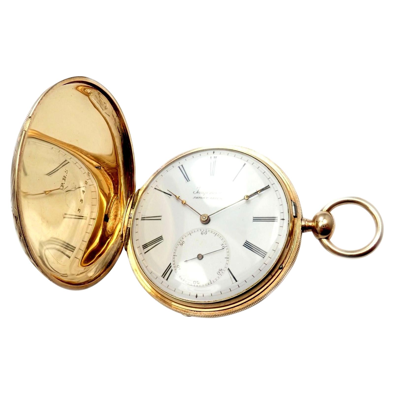Vintage Antique Arnold Adams London Lever Key Wind Yellow Gold Pocket Watch  at 1stDibs