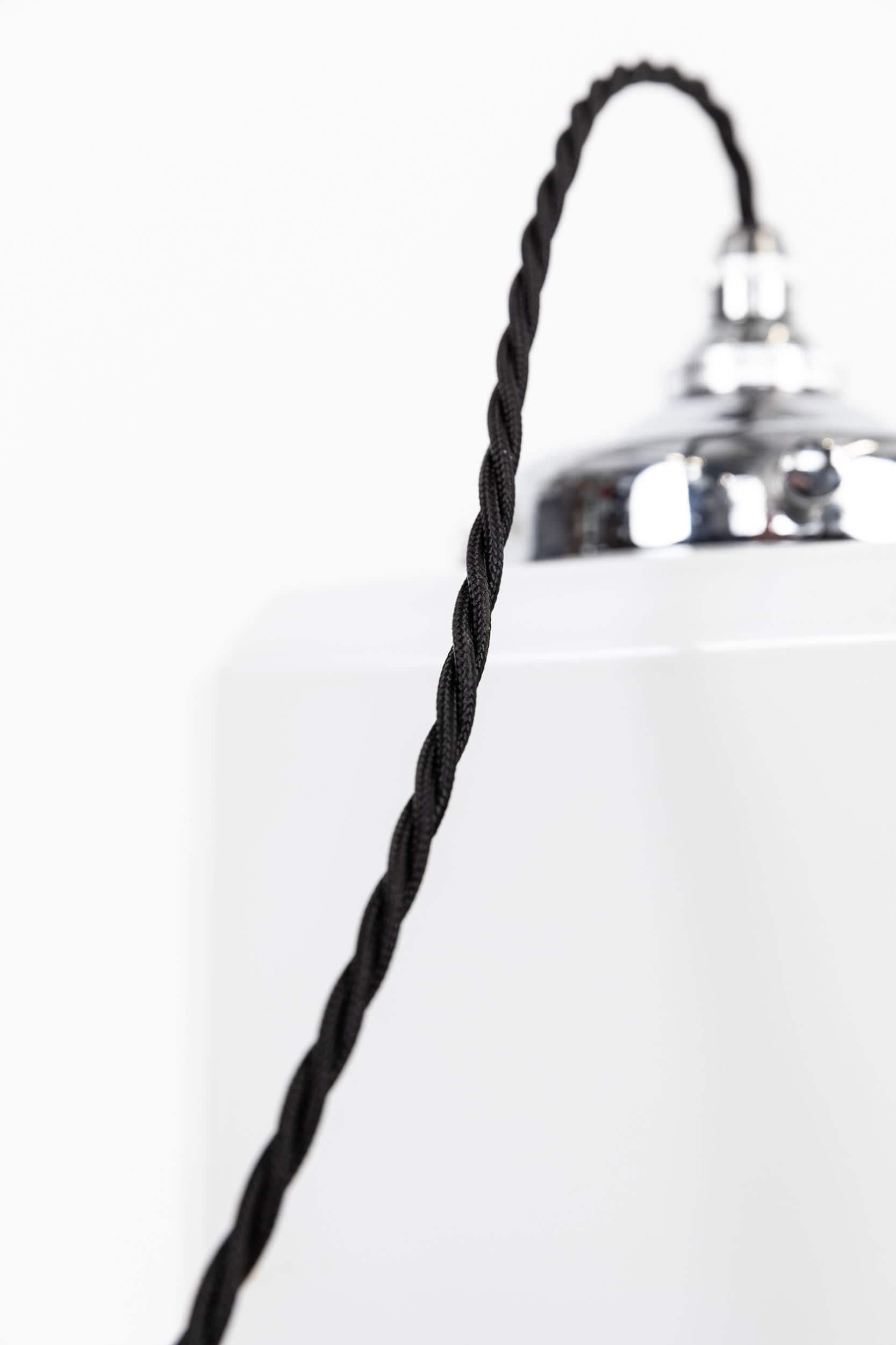 Lámpara colgante antigua Art Decó de cristal opalino cúbico de 6