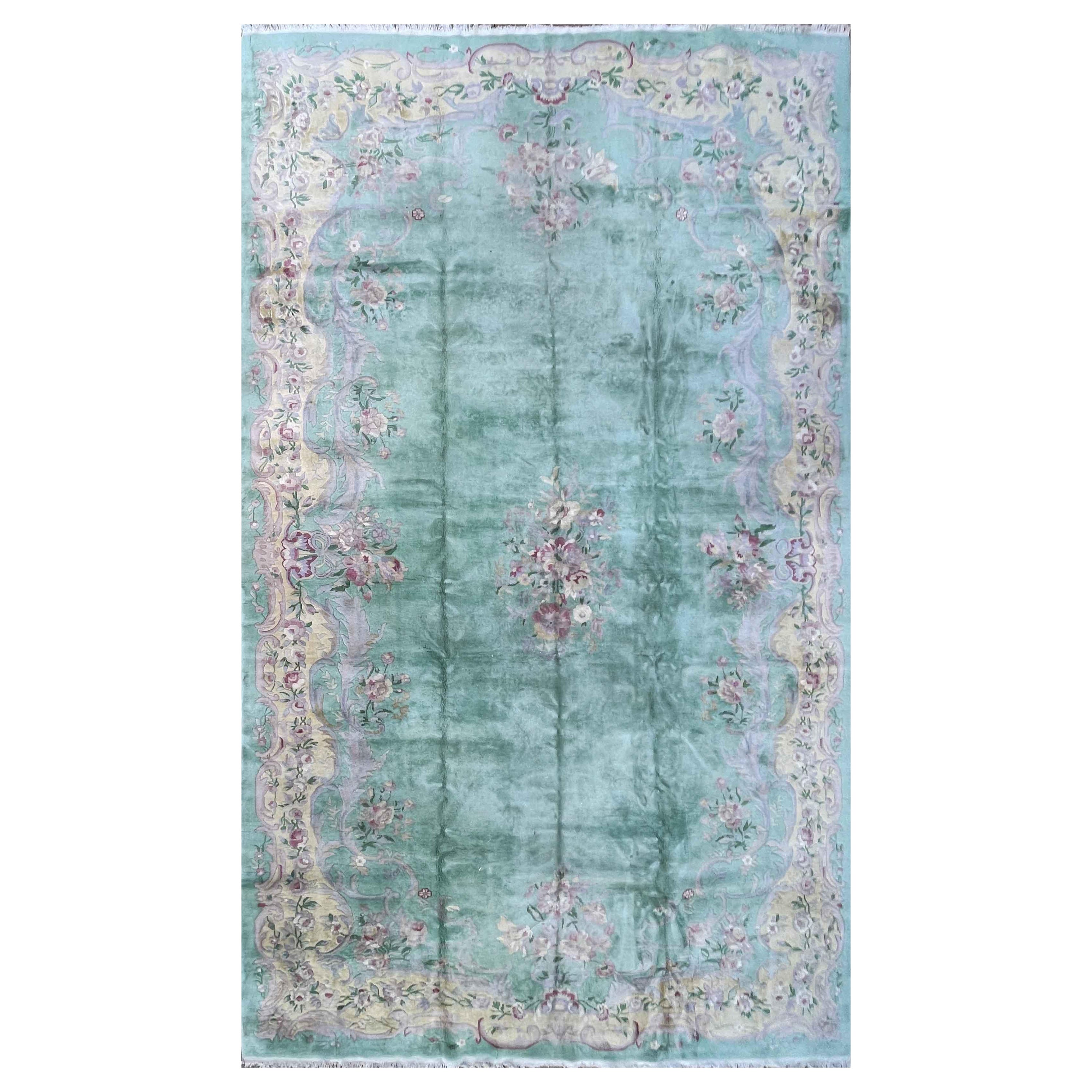 Tapis oriental chinois Art Déco vintage/ancien, surdimensionné en vente