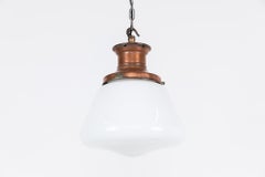 Vintage Antique Art Deco Decorative Church Opaline Glass Pendant Light, C.1930