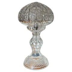 Vintage Antique Art Deco Hand Cut Mushroom Crystal Table Lamp