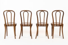 Set di 4 sedie da caffè bistrot vintage in legno di Thonet