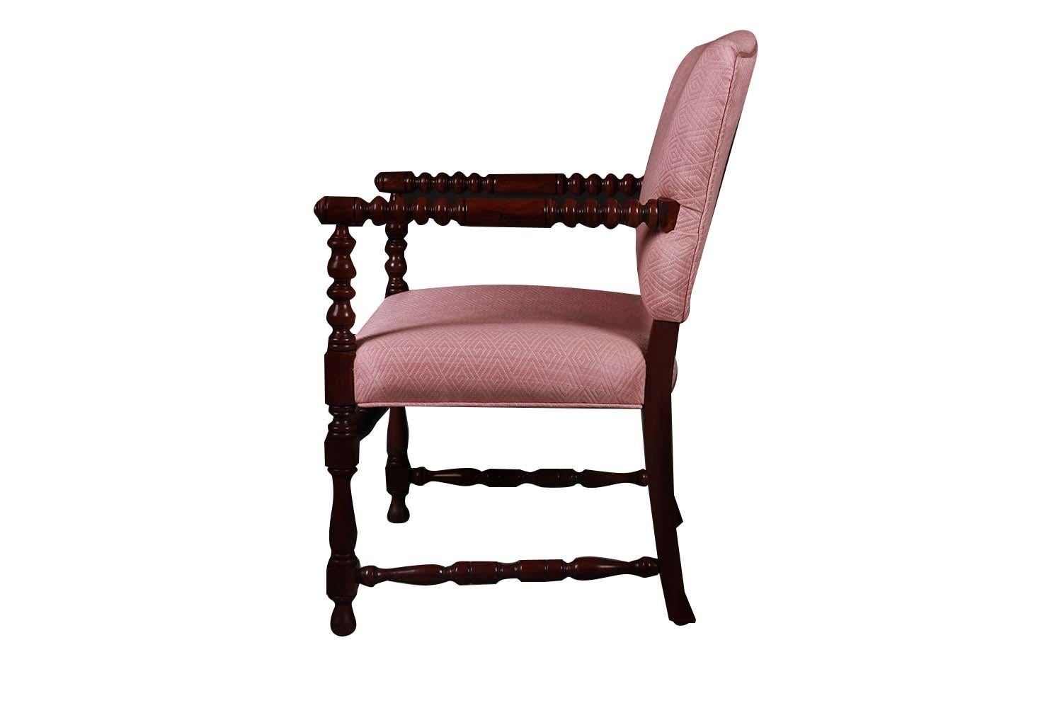 Vintage Antique Bobbin Turned Walnut Armchair For Sale 1