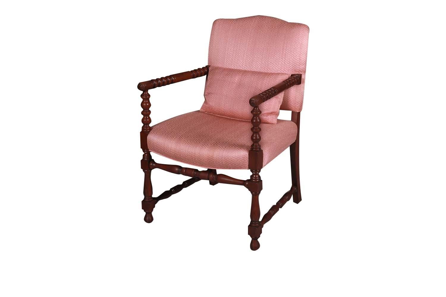 Vintage Antique Bobbin Turned Walnut Armchair For Sale 3