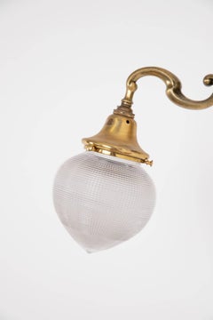 Vintage Antique Brass GEC / Holophane Acorn Wall Lamp Sconce Light c.1930