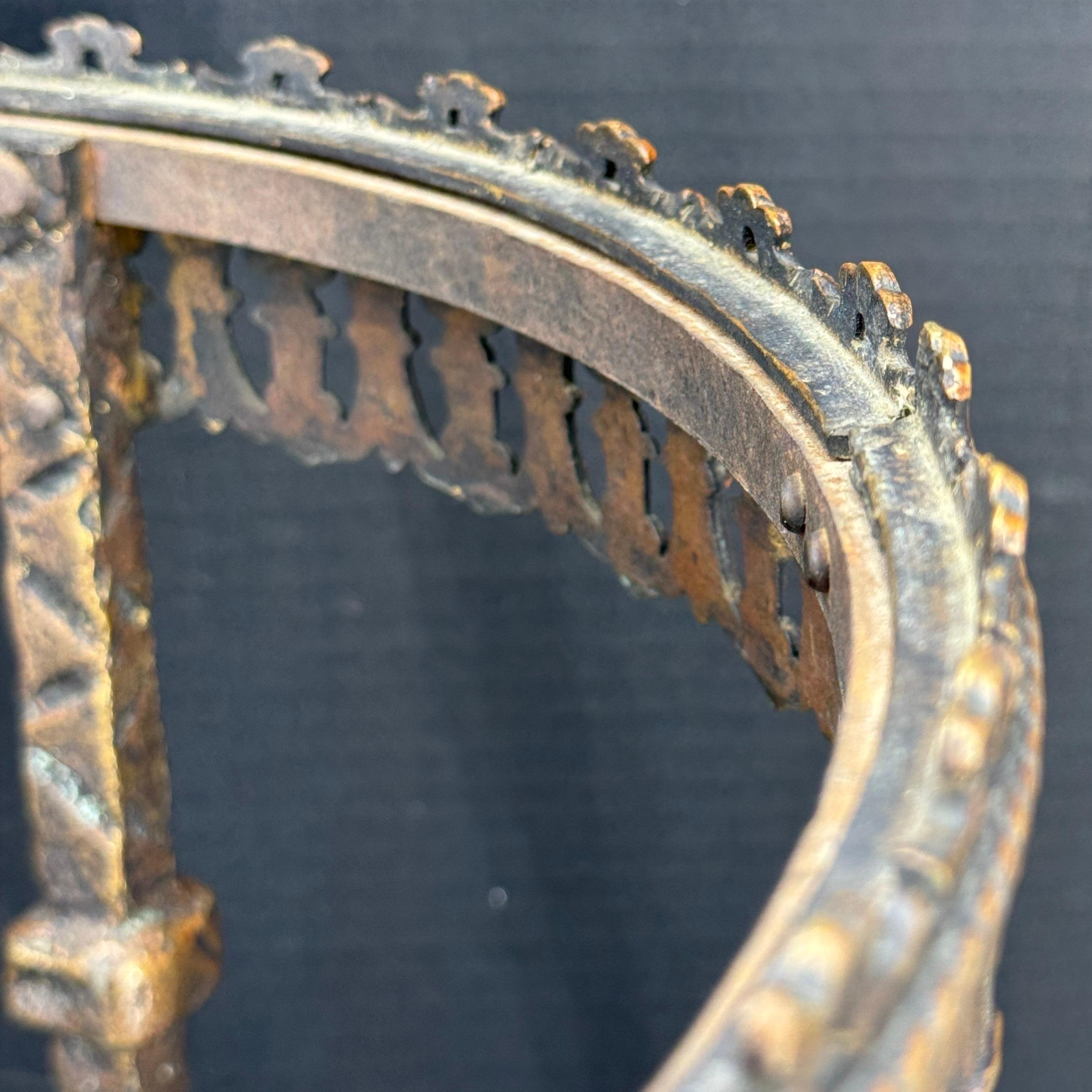 Antiker ovaler Vintage-Beistelltischsockel aus Bronze im Oscar Bach-Stil im Angebot 5
