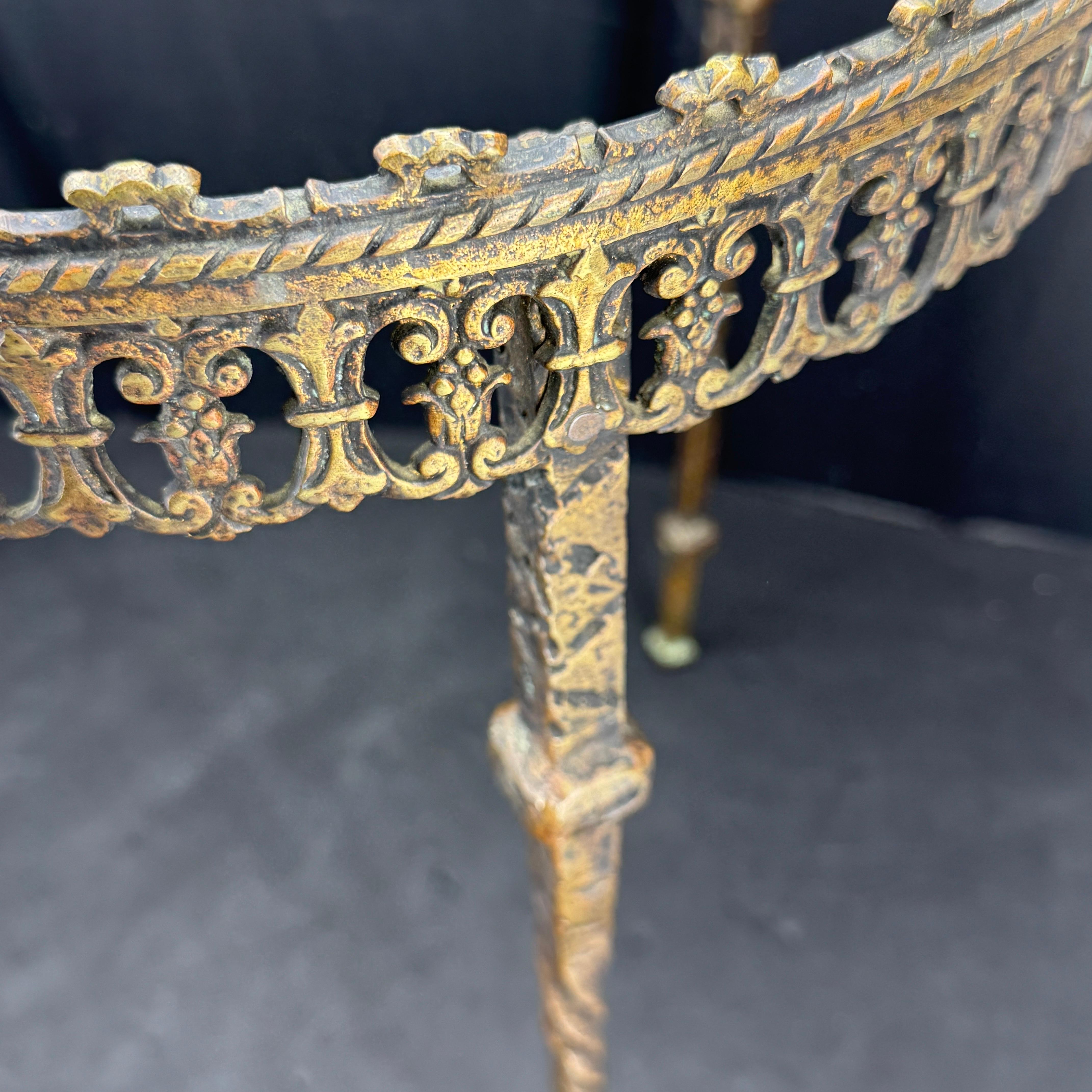 Antiker ovaler Vintage-Beistelltischsockel aus Bronze im Oscar Bach-Stil im Angebot 7