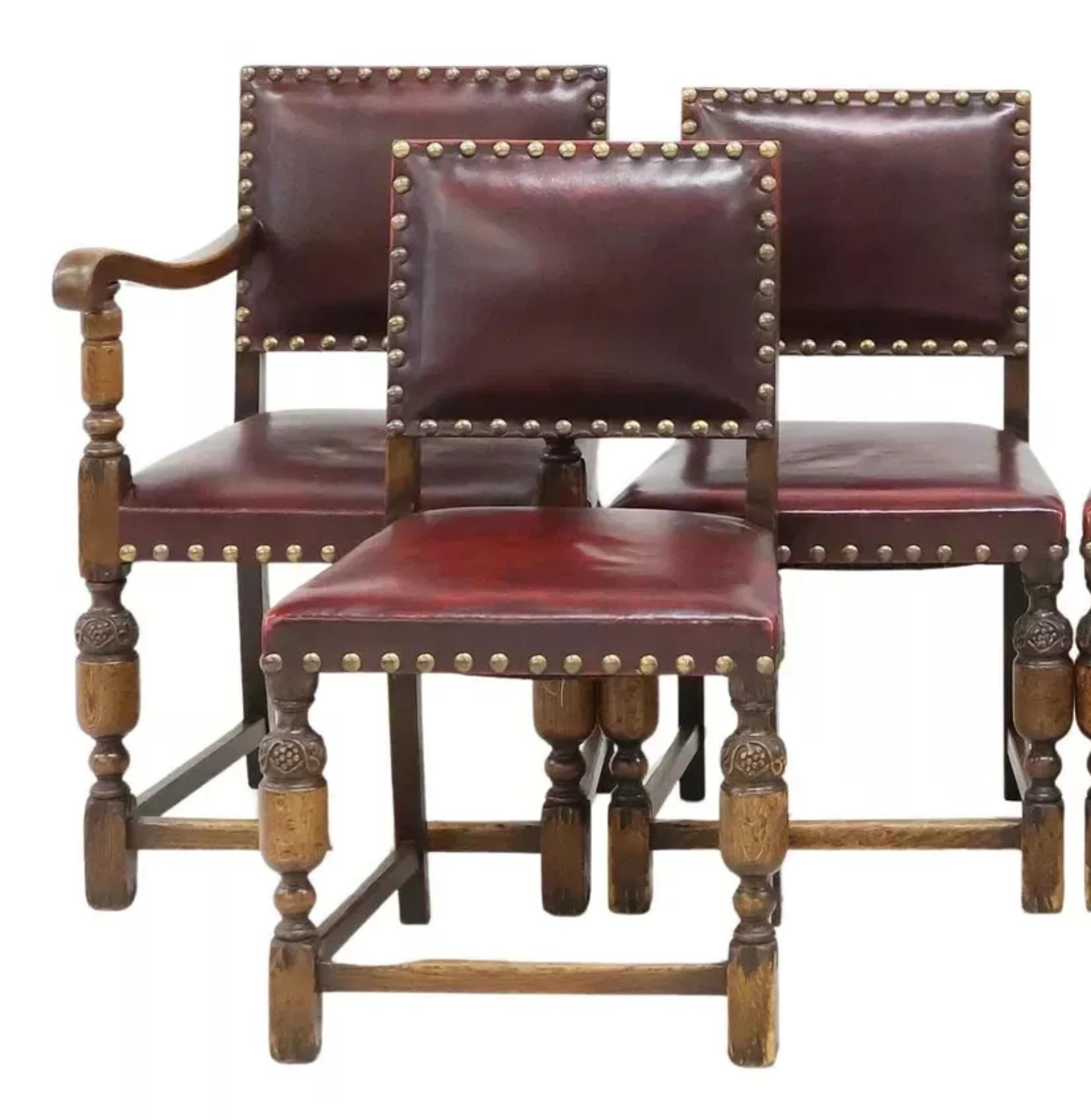 Bellissime sedie vintage/antiche, a braccio e laterali, giacobiane, inglesi, in quercia, in pelle, set di 6!

Set di 6 Poltrone e Laterali, Giacobino, Set di 6 , Inglese, Oak, Pelle, Vintage / Antico, 1900, 20° secolo!

Sei sedie inglesi in stile