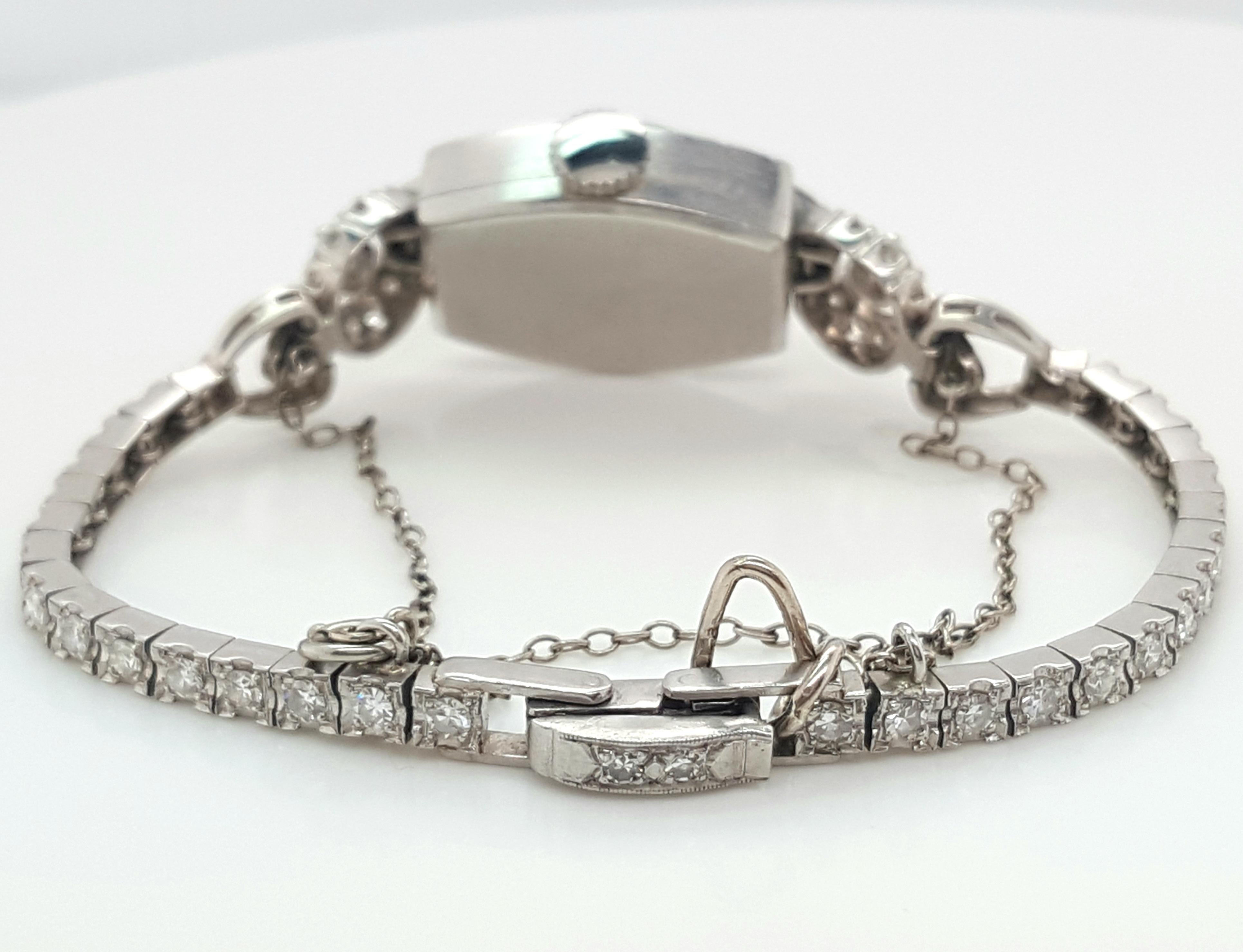 Vintage Antike Diamant Hamilton Platin Damenuhr 5