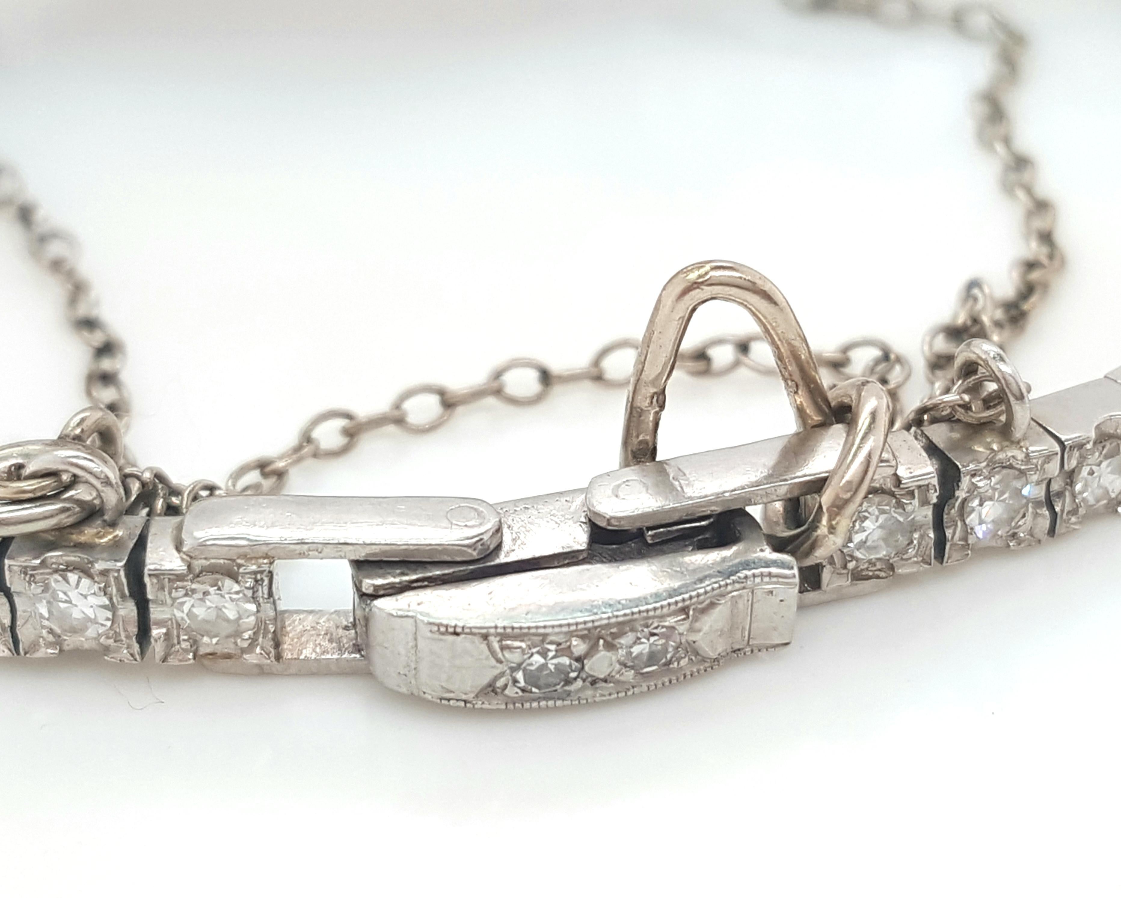 Vintage Antike Diamant Hamilton Platin Damenuhr 7