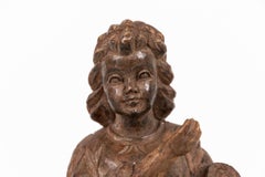 Vintage Antique Early 20th Century Carved Wooden Religious Statuette, c.1920
