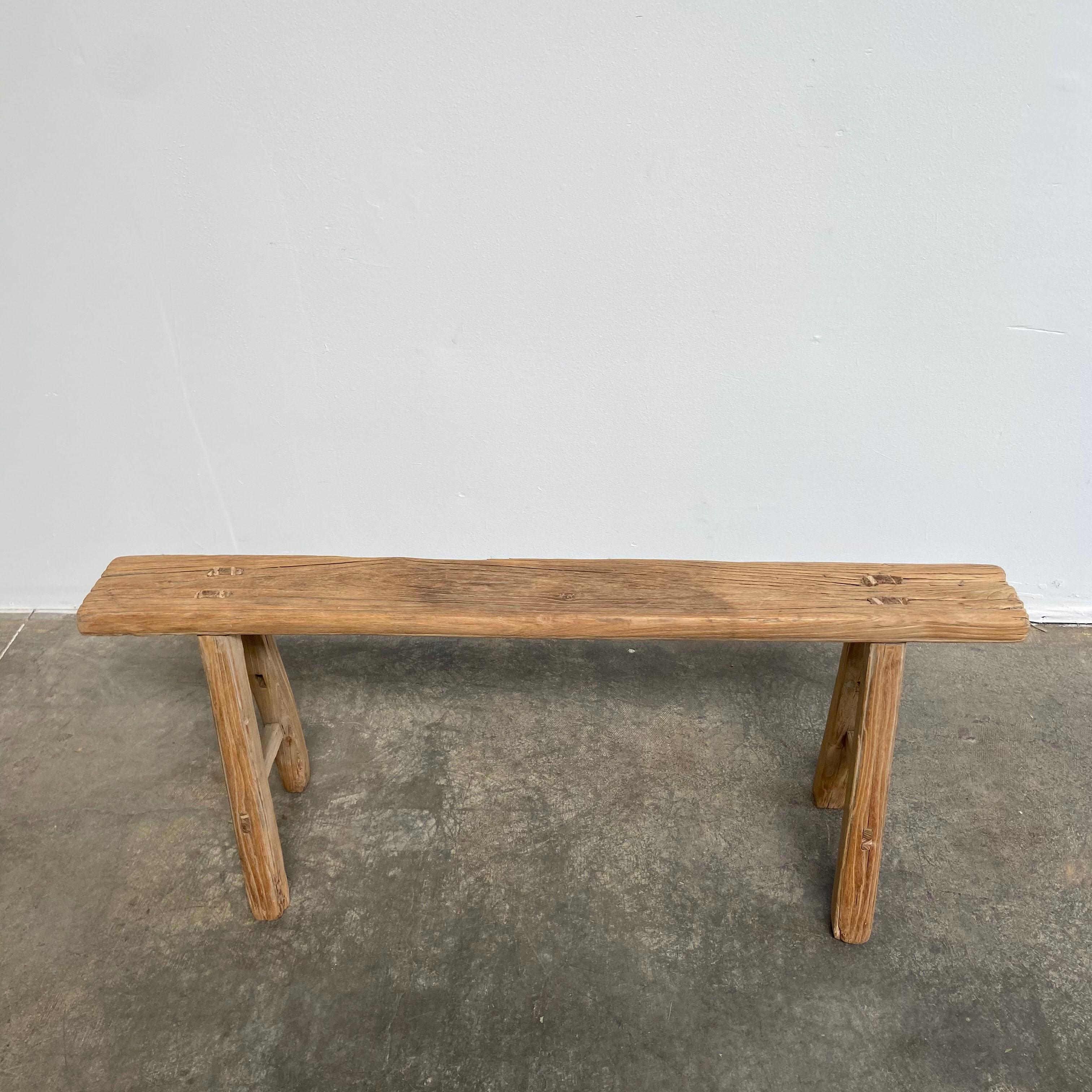 Skinny bench /vintage antique elm wood bench.
These are the real vintage antique elm wood benches! Beautiful antique patina, with weathering and age, these are solid and sturdy ready for daily use, use as a table behind a sofa, stool, coffee table,