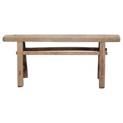 Vintage Antique Elmwood Bench