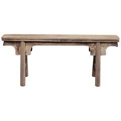 Banc en bois d'orme vintage et ancien