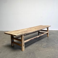 Vintage Antike Ulme Holz Couchtisch oder Bank