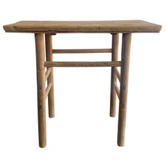 Table console ancienne en bois d'orme