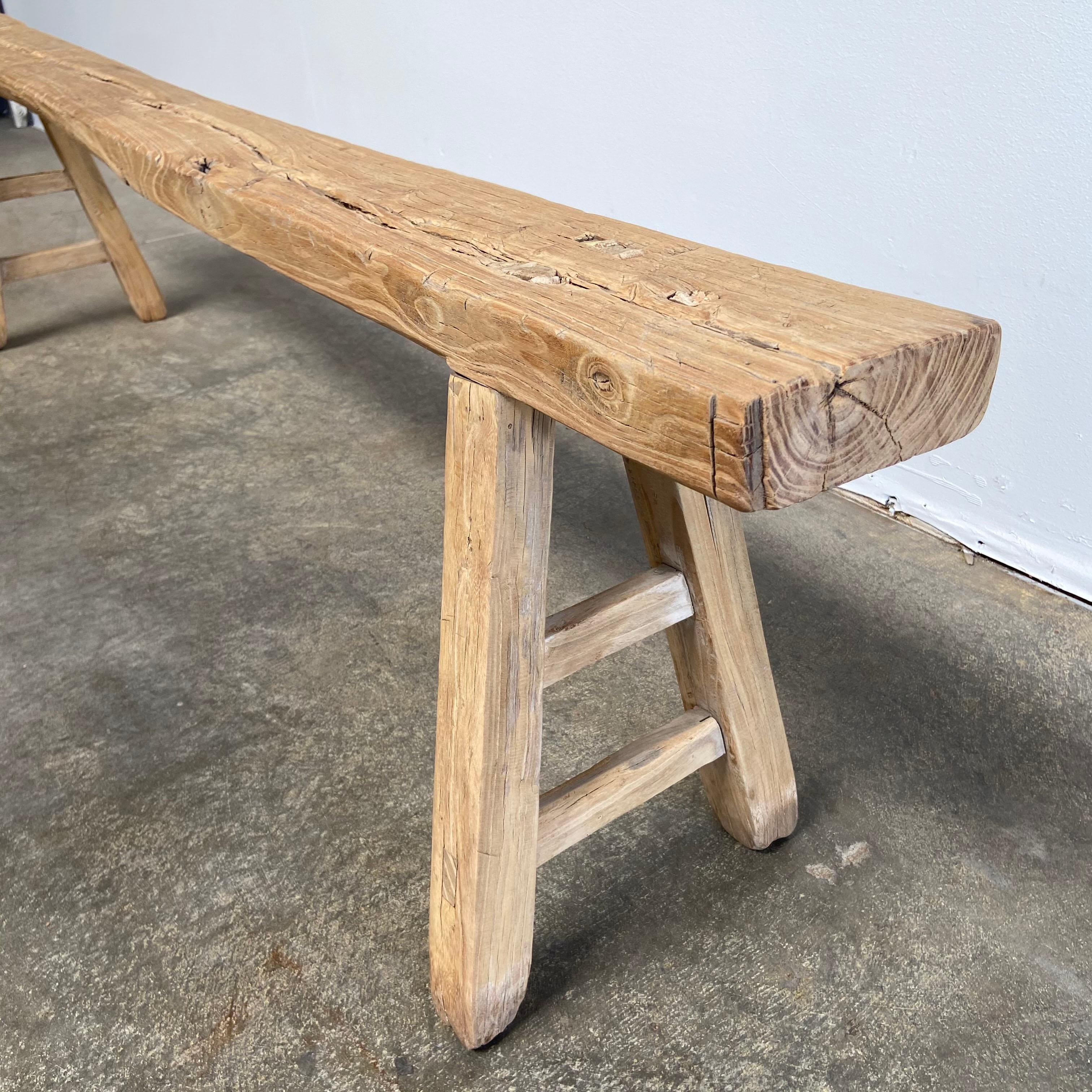 long skinny wood bench