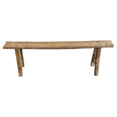Vintage Antique Elm Wood Narrow or Skinny Bench