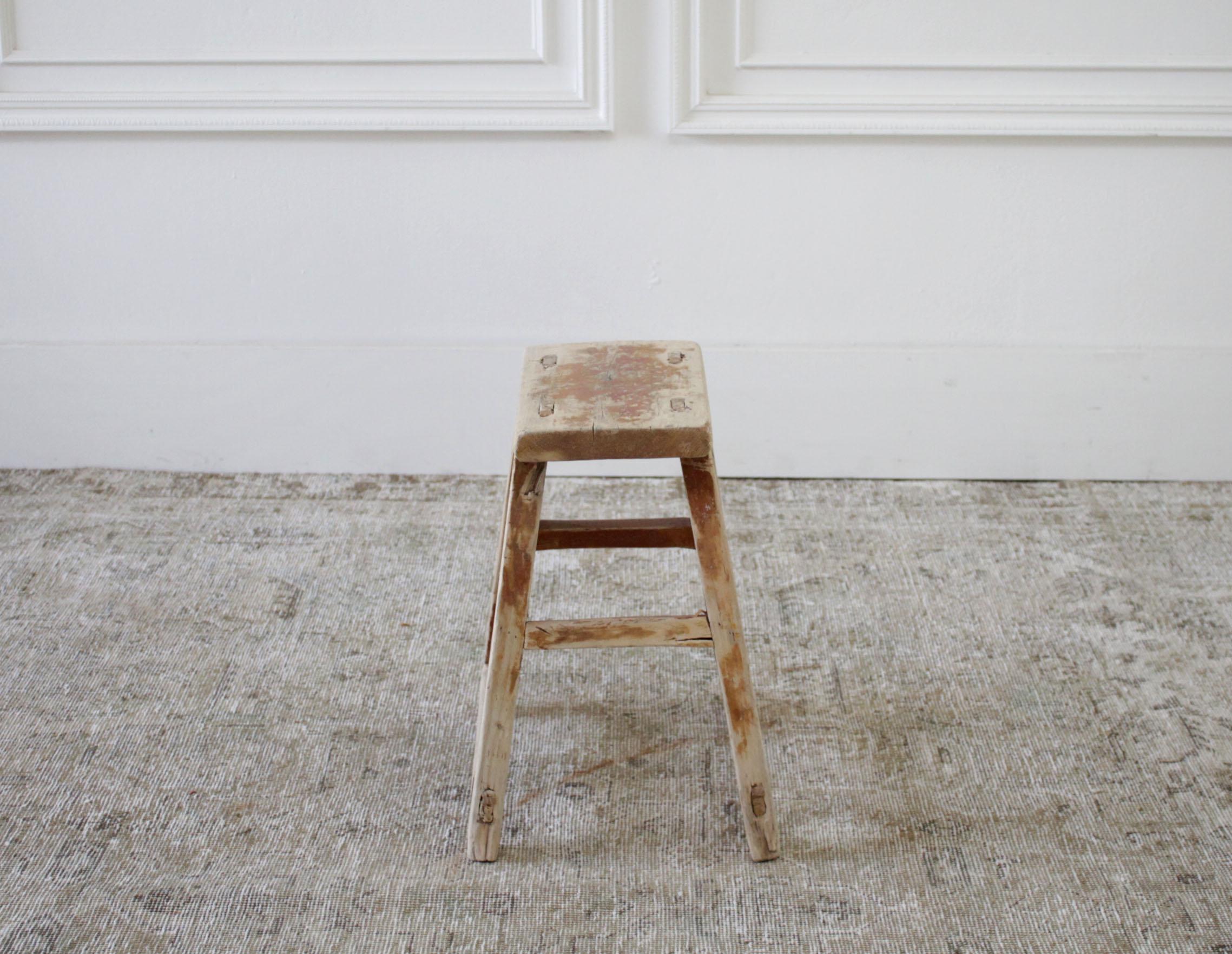 Vintage Antique Elm Wood Side Table or Stool at 1stDibs | vintage elm ...