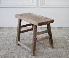 Vintage Antike Ulme Holz Beistelltisch oder Hocker