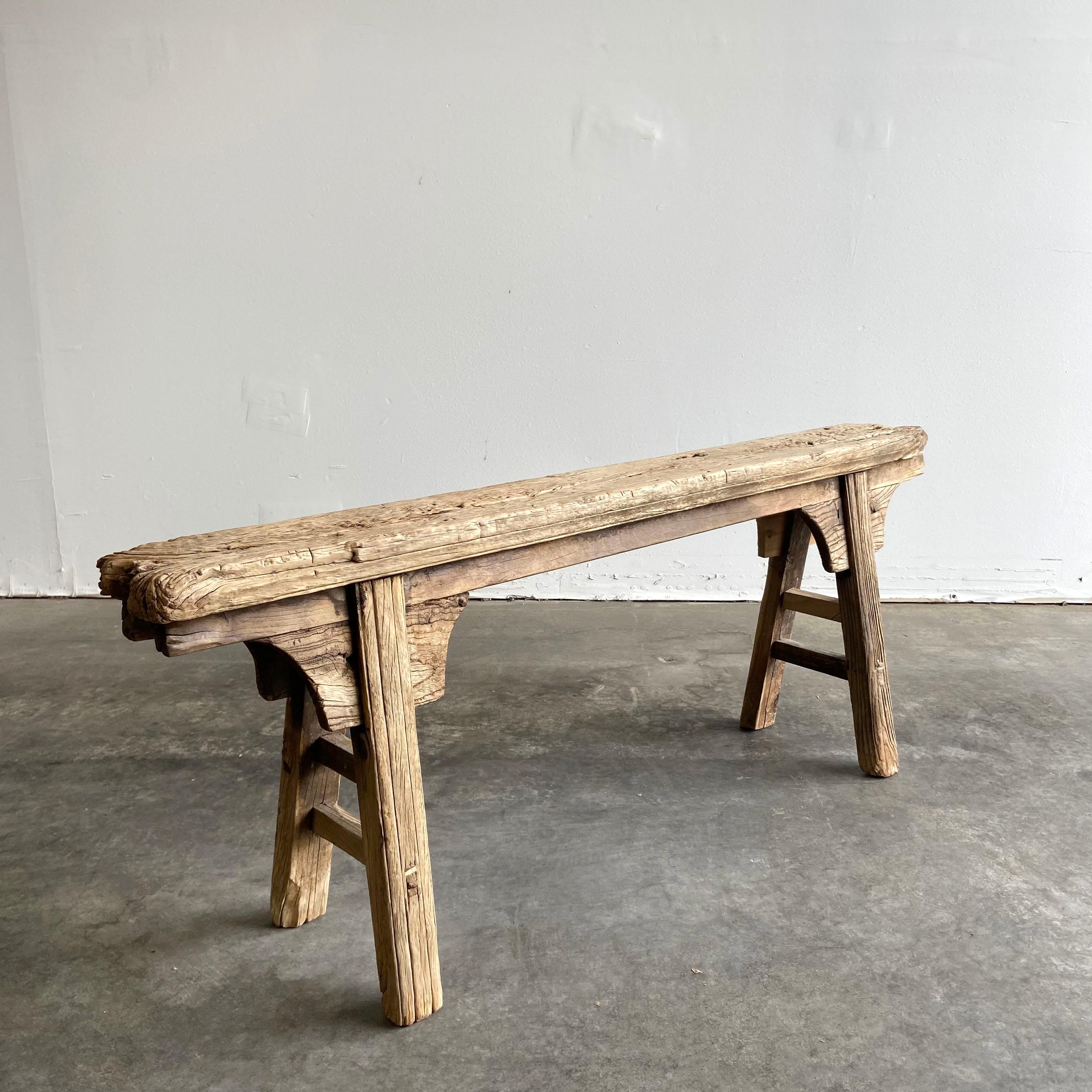 Vintage Antique Elm Wood Skinny Bench at 1stDibs antique skinny bench