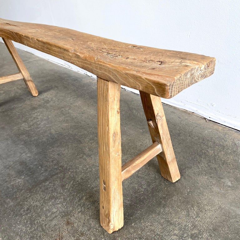 Vintage Antique Elm Wood Skinny Bench at 1stDibs antique skinny bench