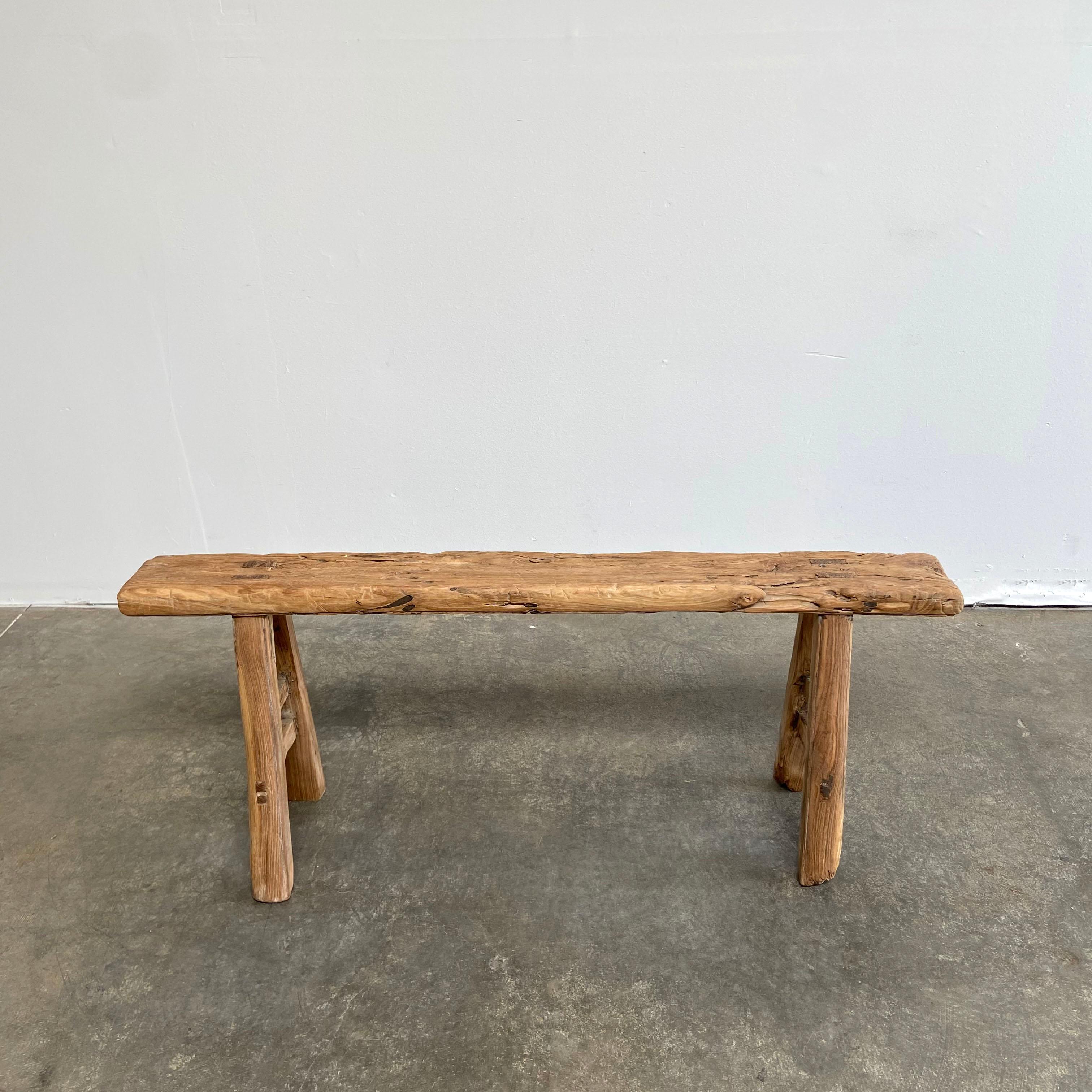 skinny wood bench