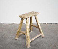 Vintage Antique Elmwood Stool