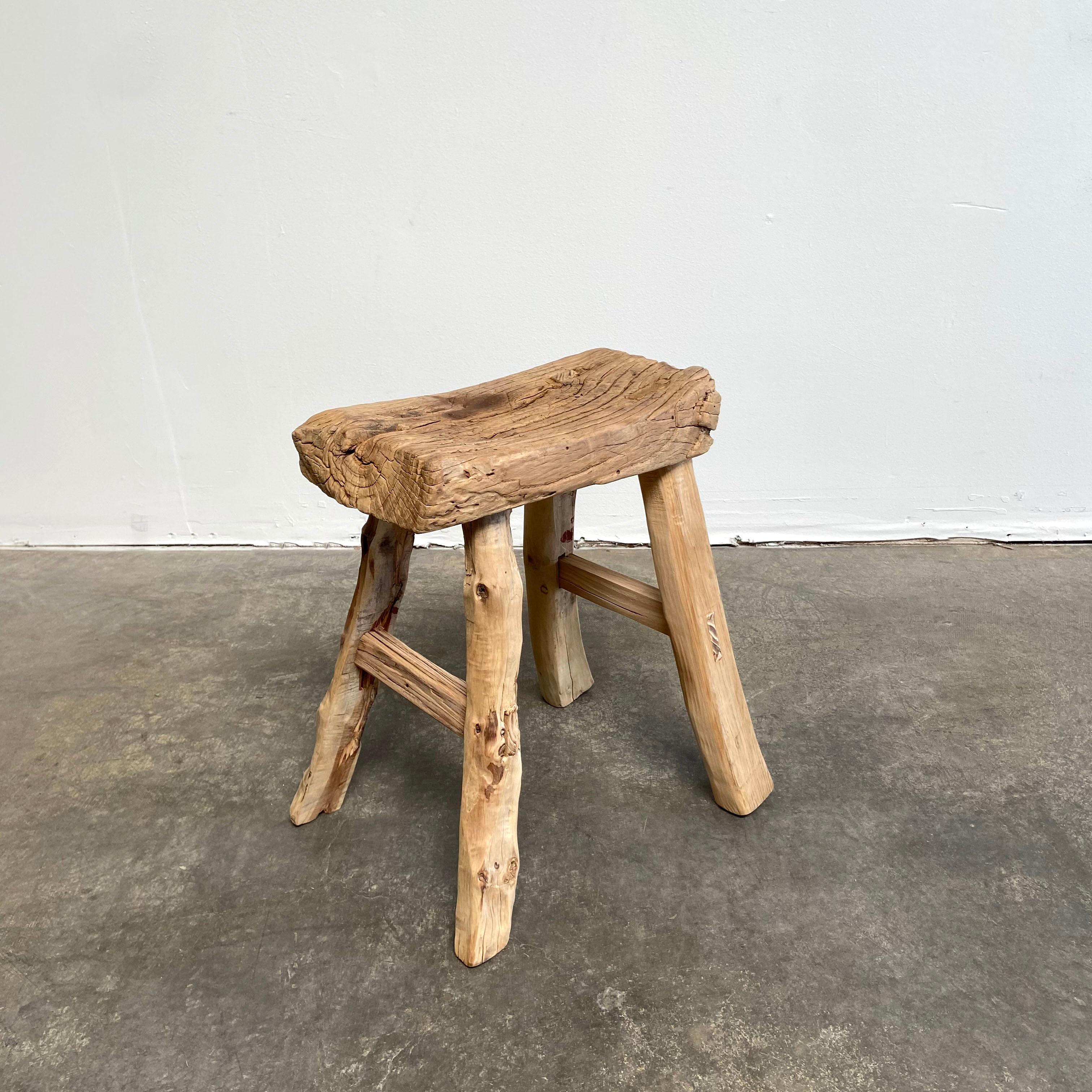Vintage antique elm wood stool.
These are the real vintage antique elm wood stools! Beautiful antique patina, with weathering and age, these are solid and sturdy ready for daily use, use as a table, stool, drink table, they are great for any space.