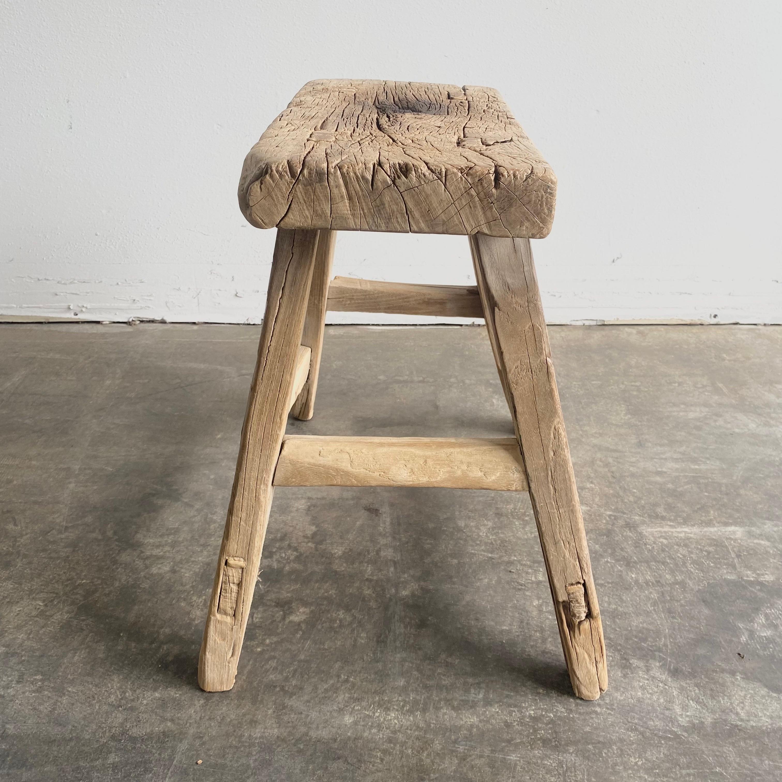 Vintage Antique Elm Wood Stool at 1stDibs wooden stools for sale