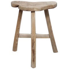 Vintage Antique Elmwood Stool