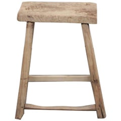 Vintage Antique Elmwood Stool