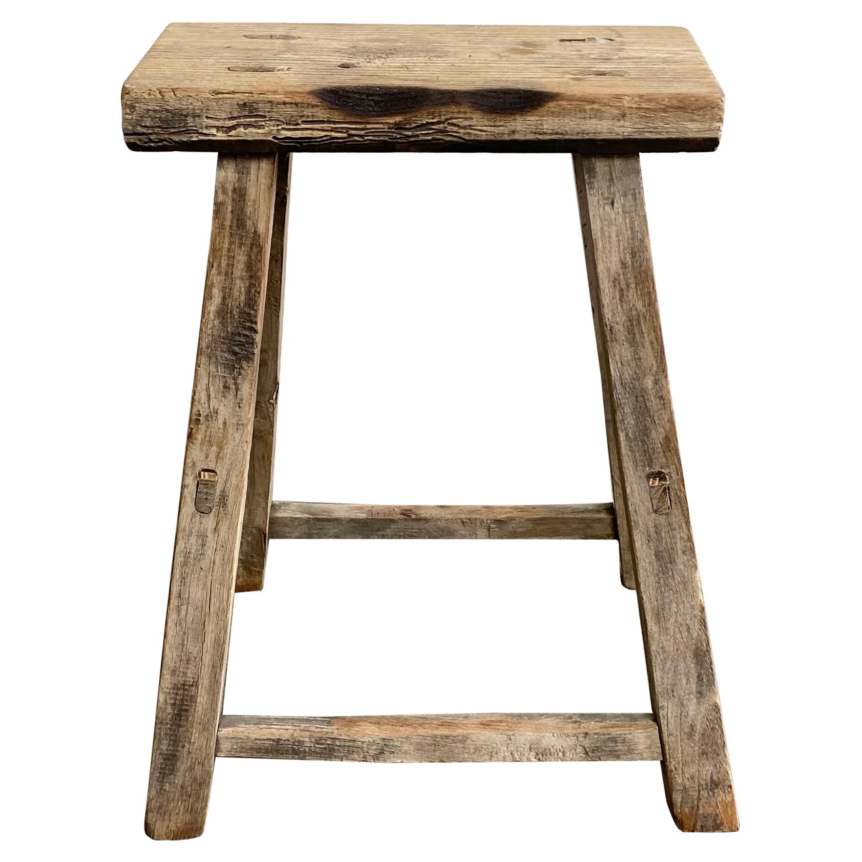 Vintage Antique Elm Wood Stool at 1stDibs wooden stools for sale