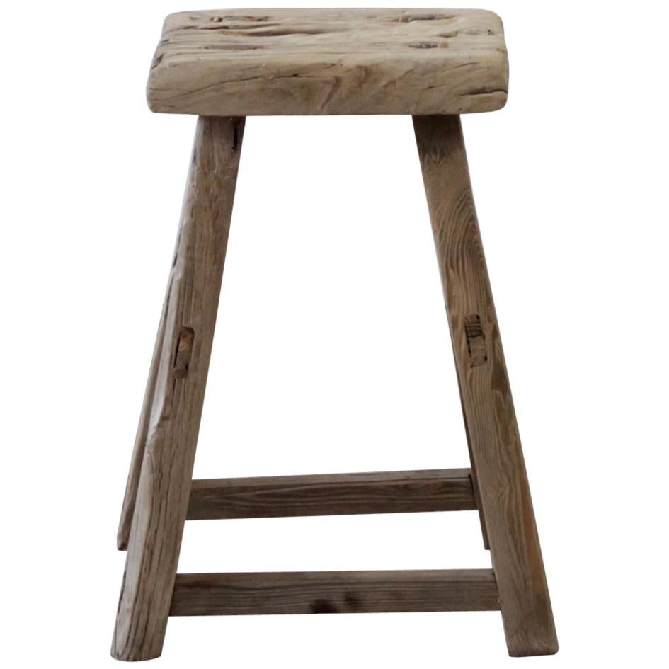 Vintage Antique Elm Wood Round Stool or Side Table at 1stDibs antique stool side table