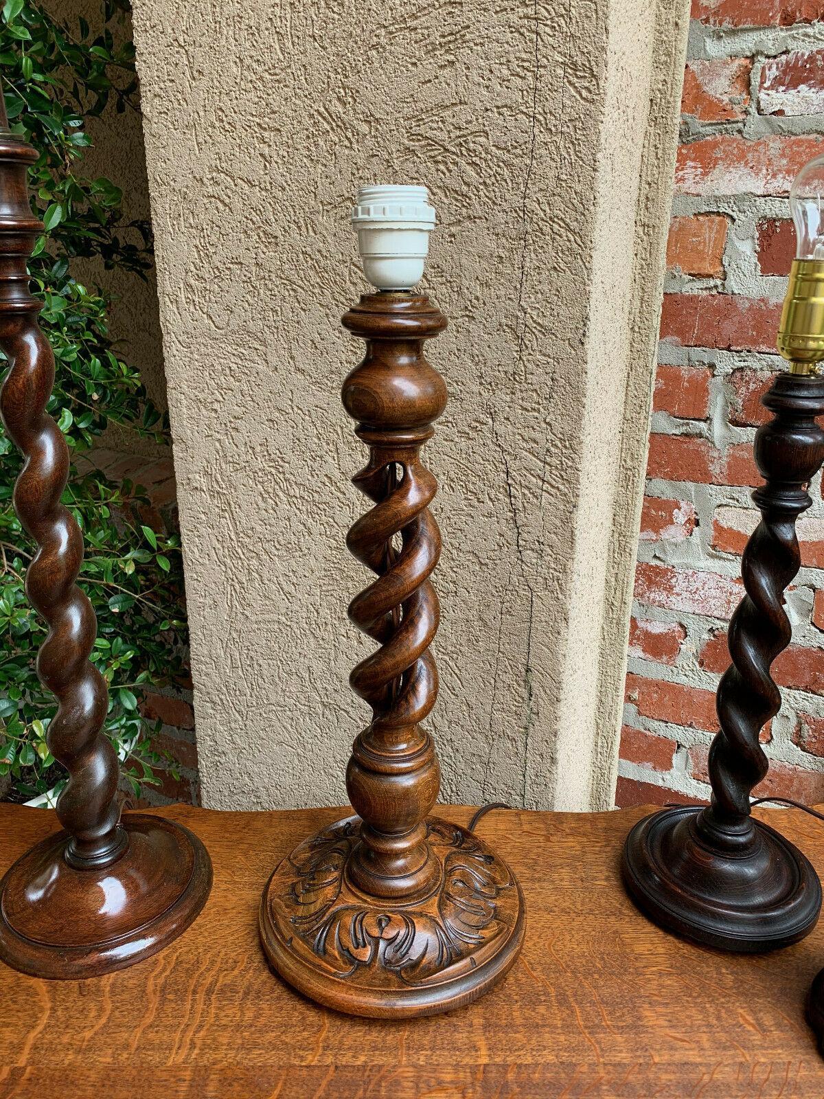 vintage wood table lamp
