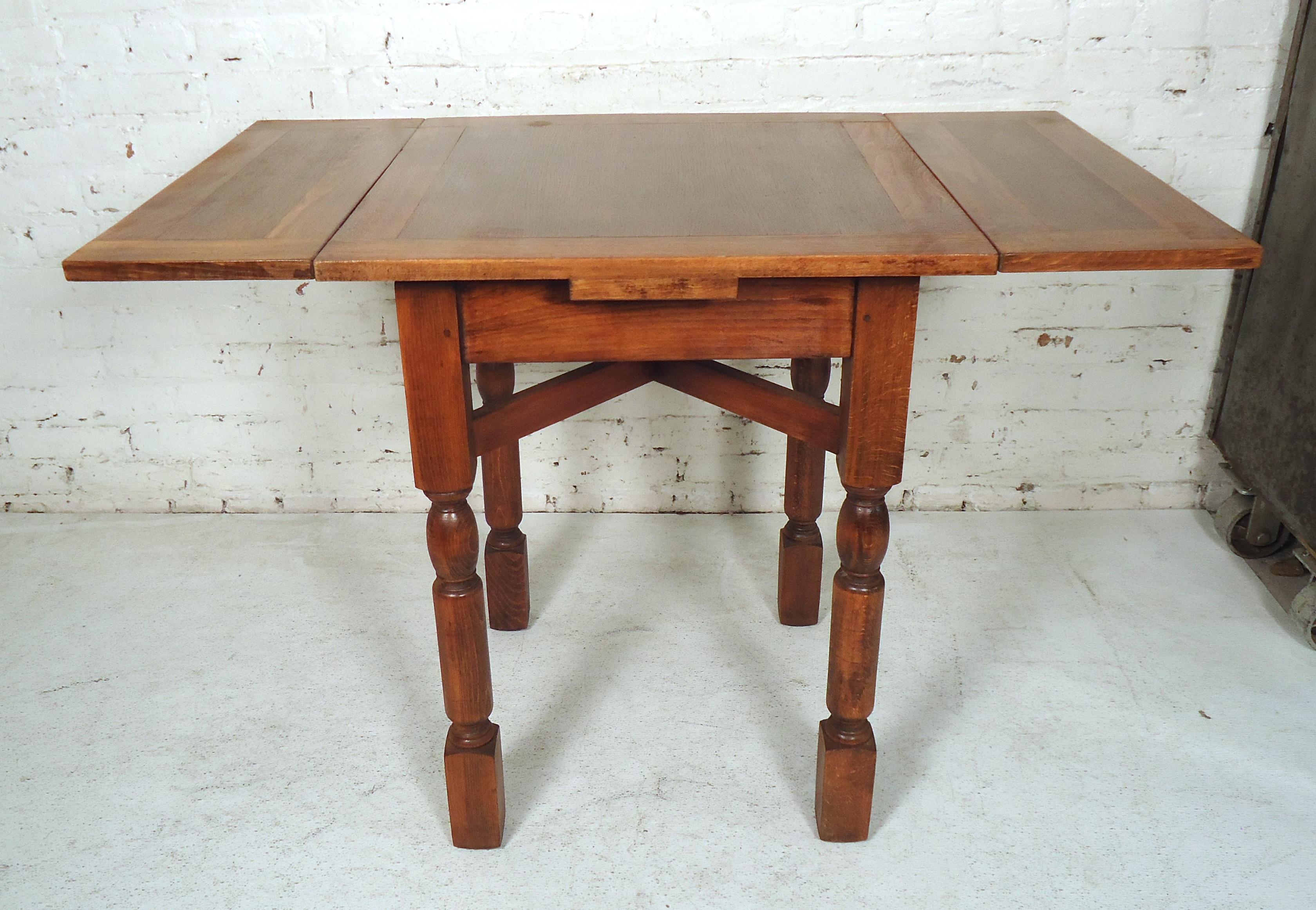 Wood Vintage Antique Extendable Dining Table