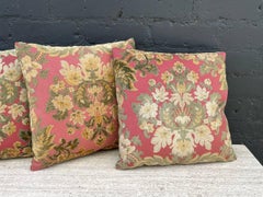 Vintage Antique Fortuny Decorative Textile Pillow Set