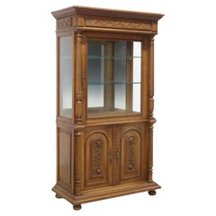 Vintage / Antique French, Carved Wood, Walnut, Glass Display Cabinet, Vitrine !