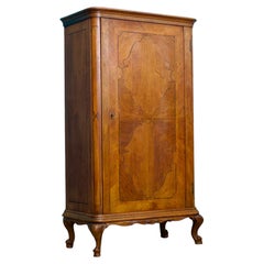 Vintage Antique French Walnut Compact Compactum Wardrobe Cabinet, 1900's