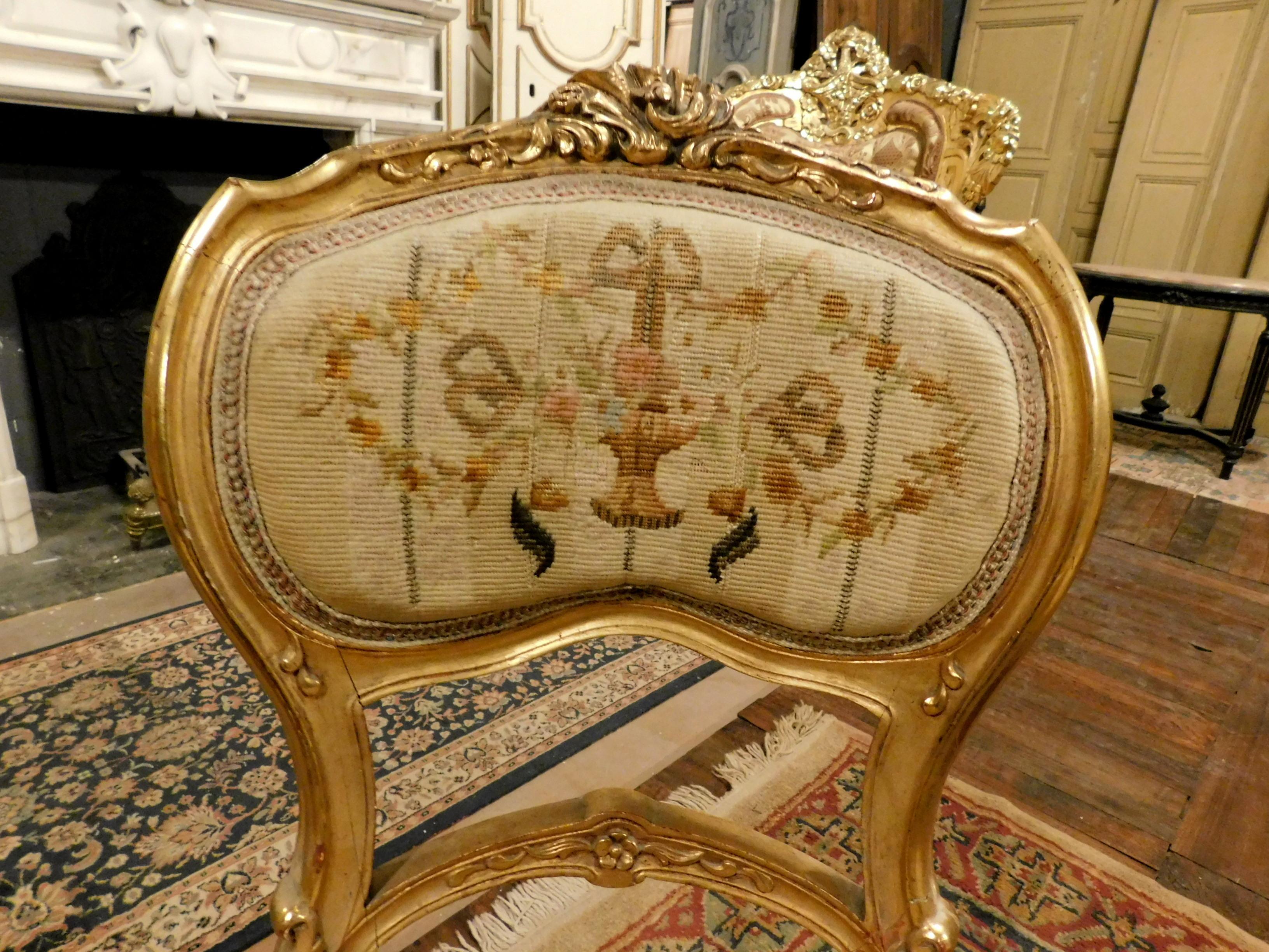 Vintage Antique Gilded Living Room Complete, Late 19th Century, Italy 6