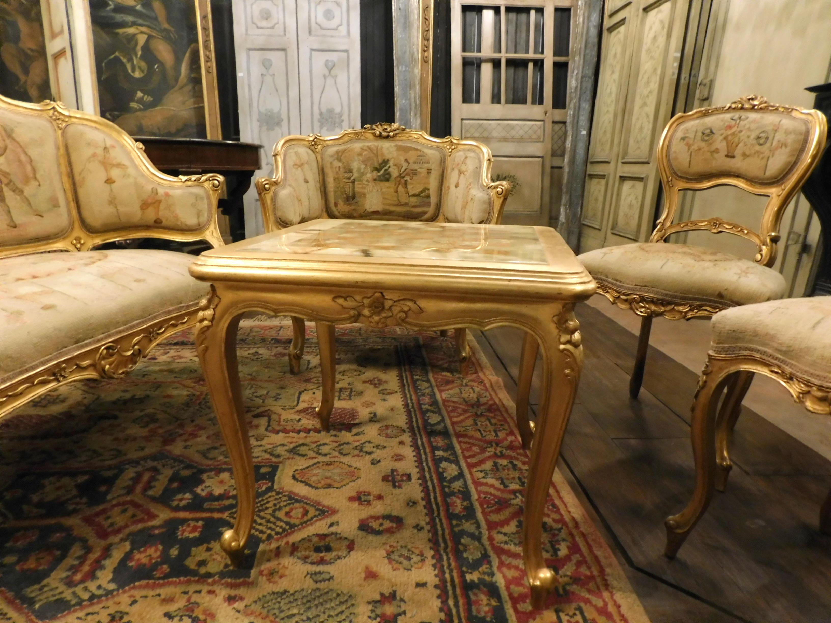Vintage Antique Gilded Living Room Complete, Late 19th Century, Italy 2