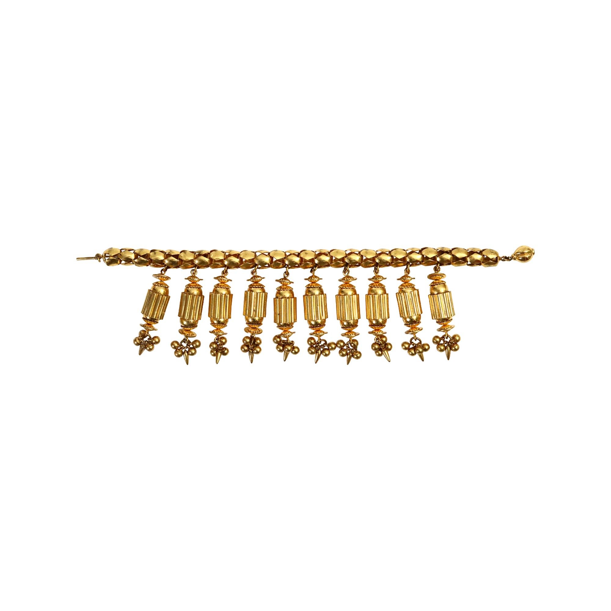 Vintage Antique Gold Dangling Columns, circa 1940s For Sale 1