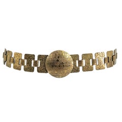 Vintage Antique Goldtone embossed Link Belt
