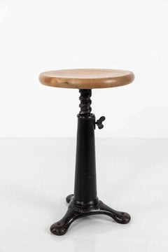 Vintage Antique Industrial 3-Legged Simanco Singer Factory Stool, C.1930